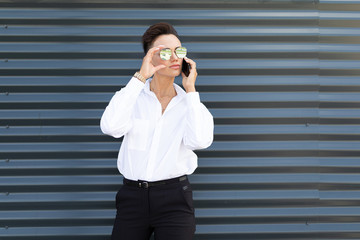 stylish business woman at work, concept of a strong and confident woman