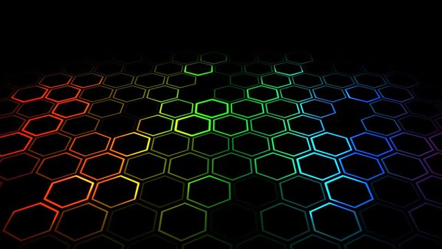 Colorful Abstract Hexagon/Honeycomb  Background. Seamless Loop