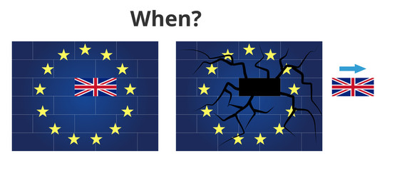 Obraz na płótnie Canvas Brexit. Great Britain exiting the EU. The UK exits European union. Vector illustration of Brexit conception.
