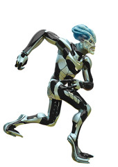 alien warrior walking