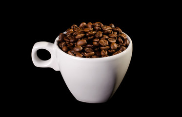 many freshly roasted coffee beans