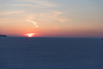 winter landscape with sea and sky