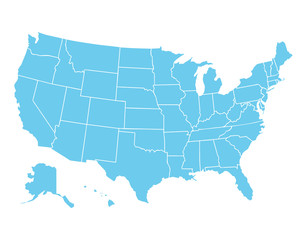 Fototapeta na wymiar Vector usa map america icon. United state america country world map illustration
