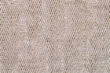 Fototapeta na wymiar Beige gray cotton fabric, woven canvas texture, pattern for background