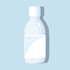 isolated blue bottle on a blue background