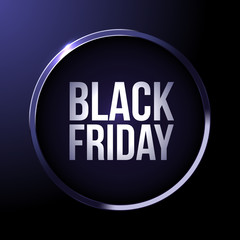 Black Friday Sale Poster Metal Round Frame Button