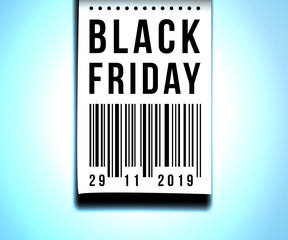 Black Friday Sale Barcode November Date Text Paper