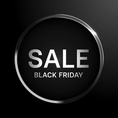 Black Friday Sale Icon Metal Round Frame Button