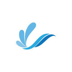 Fototapeta na wymiar Waves beach logo and symbols template icons app blue