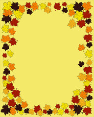 Naklejka na ściany i meble autumn background with maple leafs