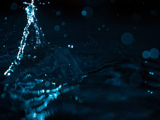 water splashes on a dark background
