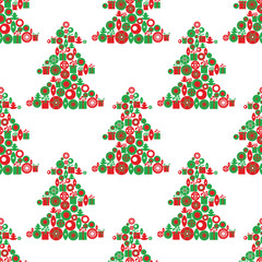 Seamless Christmas patterns on white background. Merry Christmas! Happy New Year!