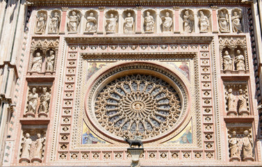 detail of the cathedral in Orvieto Umbria Italy