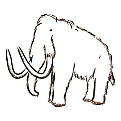 illustration of mammoth, sketch 