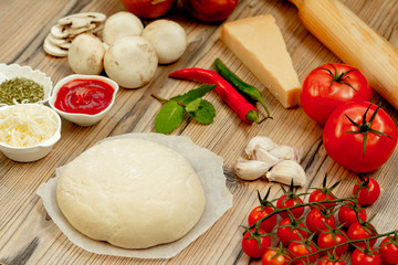 Ingredients for a healthy pizza