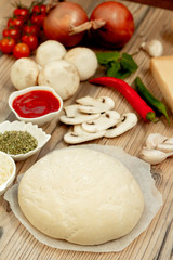 Ingredients for a healthy pizza