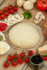 Ingredients for a healthy pizza