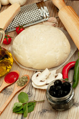 Ingredients for a healthy pizza