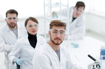 Fototapeta premium promising young scientists in the laboratory