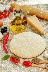 Ingredients for a healthy pizza