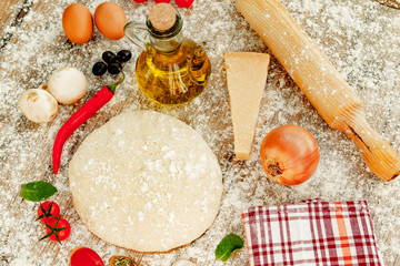 Ingredients for a healthy pizza