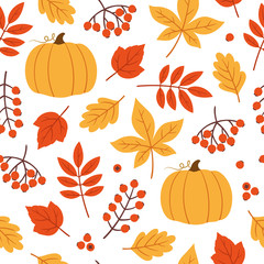 Seamless autumn element pattern
