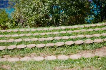 hiking stairs mountain landscape 