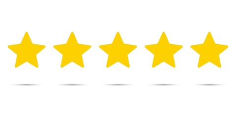 Five stars with shadow icon Vector