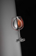 wine glass with wine corks on black wood background Poster concept design photo shooting