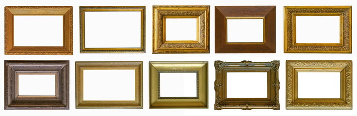 Frames paintings gold antique antiquity collection isolated museum