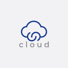 Cloud Logo template. Grow. Arrow. growth bar. Business and Consulting.