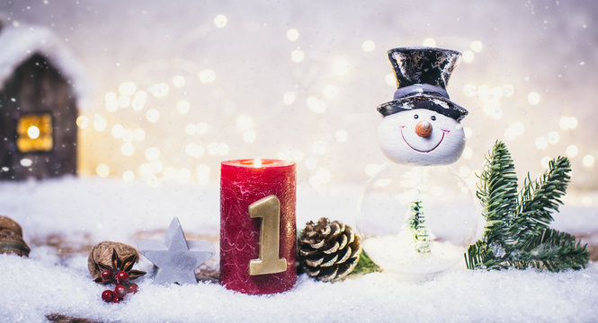 1 Advent Schneemann