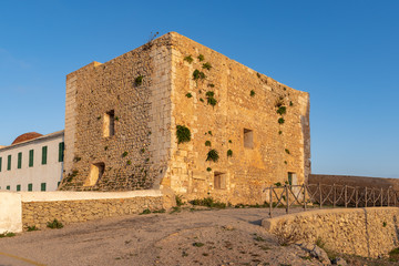 Fototapeta na wymiar The Monastery on the top of El Toro Mountain - the highest peak of Menorca, Balearic Islands, Spain