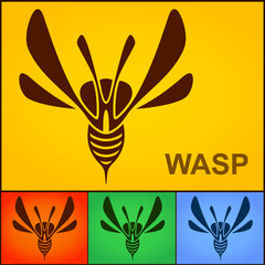 Wasp Predator Insect logotype design template, Stylized business logo idea, Vector illustration