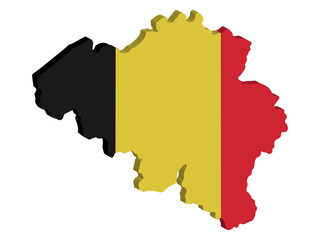 3D Belgium map flag Vector illustration eps 10