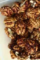 peeled whole kernels of walnuts harvest