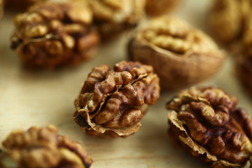 peeled whole kernels of walnuts harvest