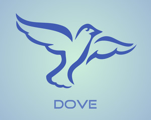 Flying Dove abstract Logo vector design element template, Creative concept logotype Travel Company, Vector illustration