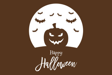 Happy Halloween Plain With Brown Background Vector 