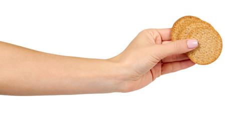 Round cookies with whole wheat. Healthy snack.