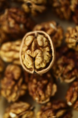 peeled whole kernels of walnuts harvest