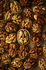 peeled whole kernels of walnuts harvest