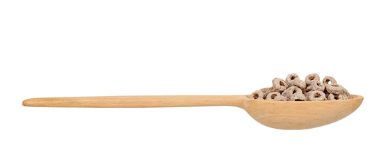 Loop cereal, breakfast food. Crunchy snack with oat and corn.