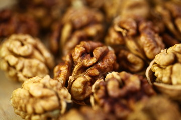 peeled whole kernels of walnuts harvest