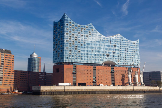Elbphilharmonie in the harbour of Hamburg, Germany.