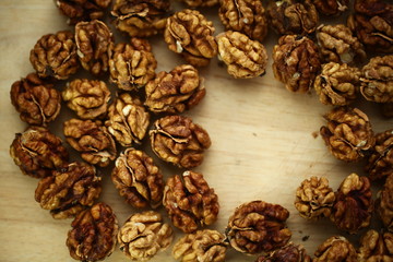 peeled whole kernels of walnuts harvest