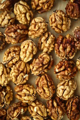 peeled whole kernels of walnuts harvest
