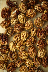 peeled whole kernels of walnuts harvest