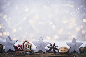 Weihnachtskarte Motiv Sternanis und Beton Sterne © drubig-photo