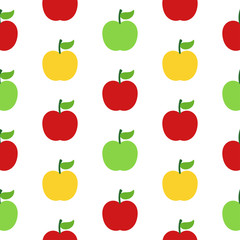Different apple pattern on white background